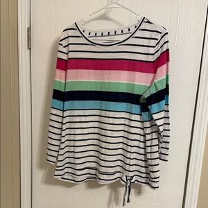 Kim Rogers Navy and White Striped Top